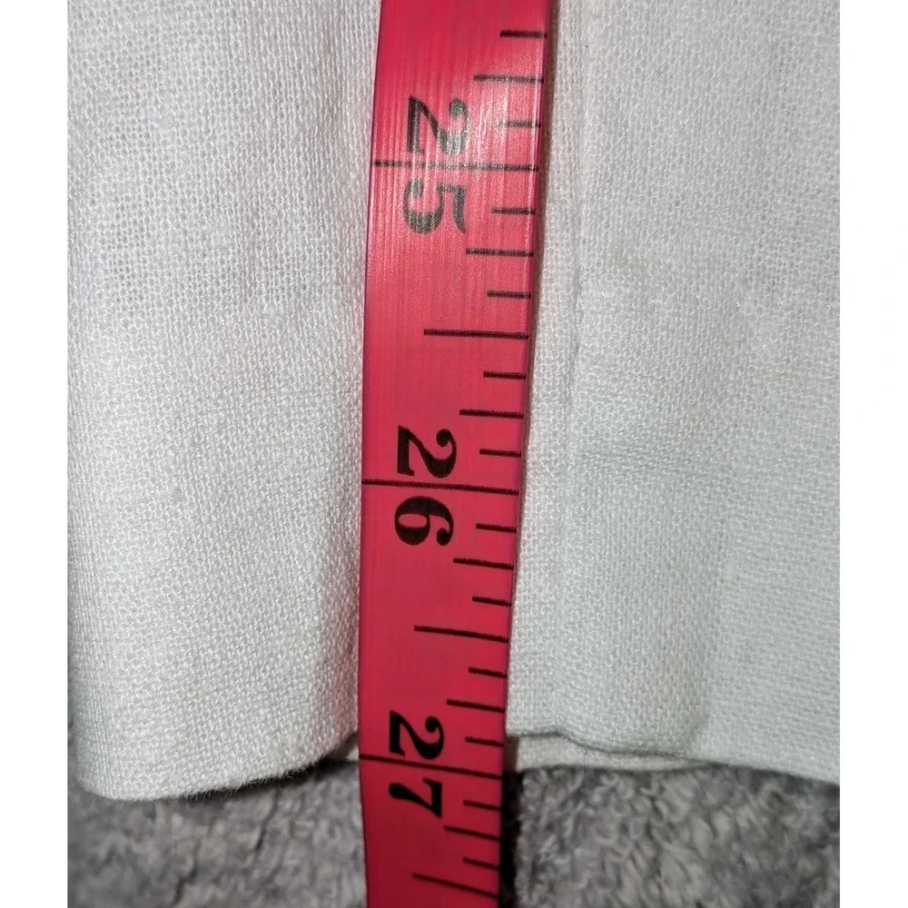 J. Crew White Linen Blend Cropped Pants Button Detail Size 6 NWT‎ $98